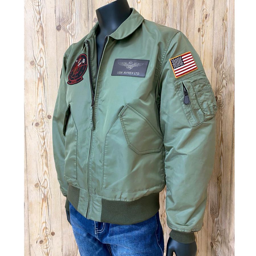 M アヴィレックス ヘビーナイロン フライトジャケット MA-1 オリーブ 緑系 AVIREX アヴィレックス CWU 36P VX-31 MA-1 ミリタリー