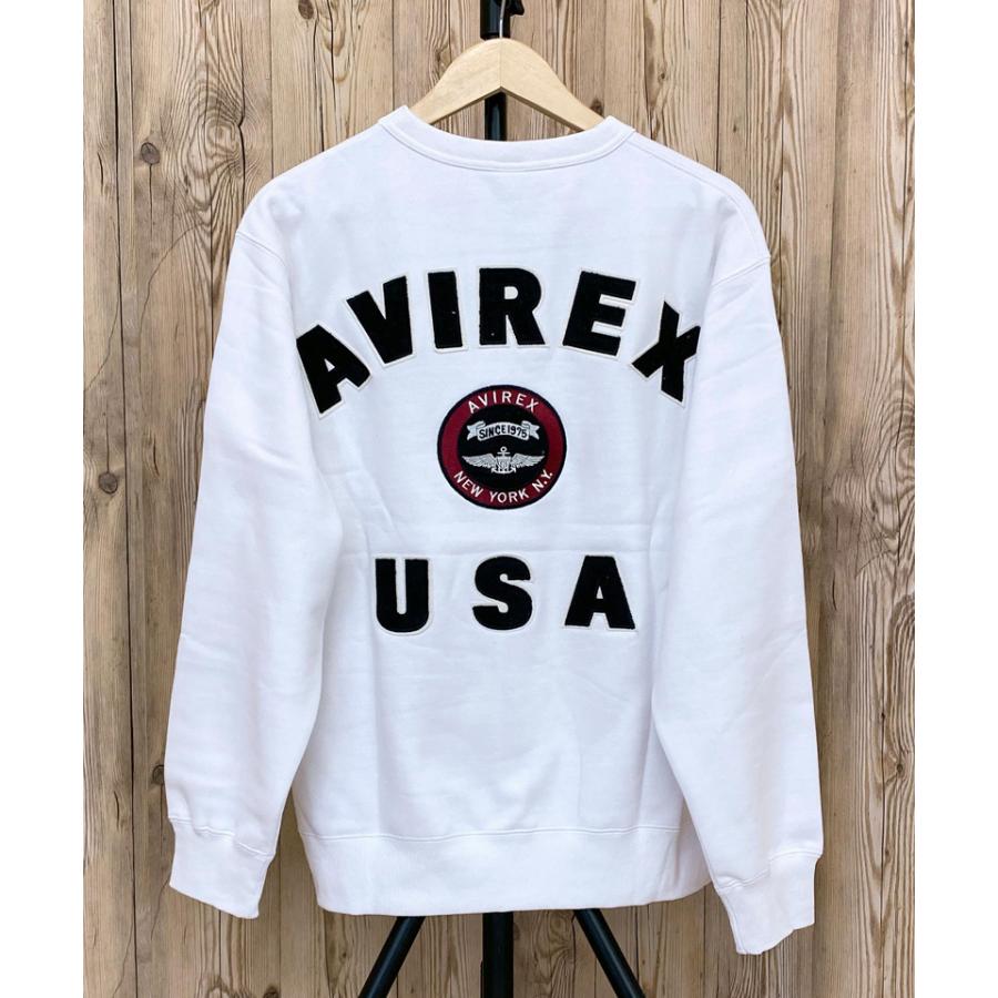 送料無料 AVIREX アヴィレックス バーシティ ロゴ クルーネック スウェット トレーナー 裏起毛 アビレックス トップス 長袖 メンズ AVIREX（アヴィレックス） バーシティ ロゴ クルーネック スウェット