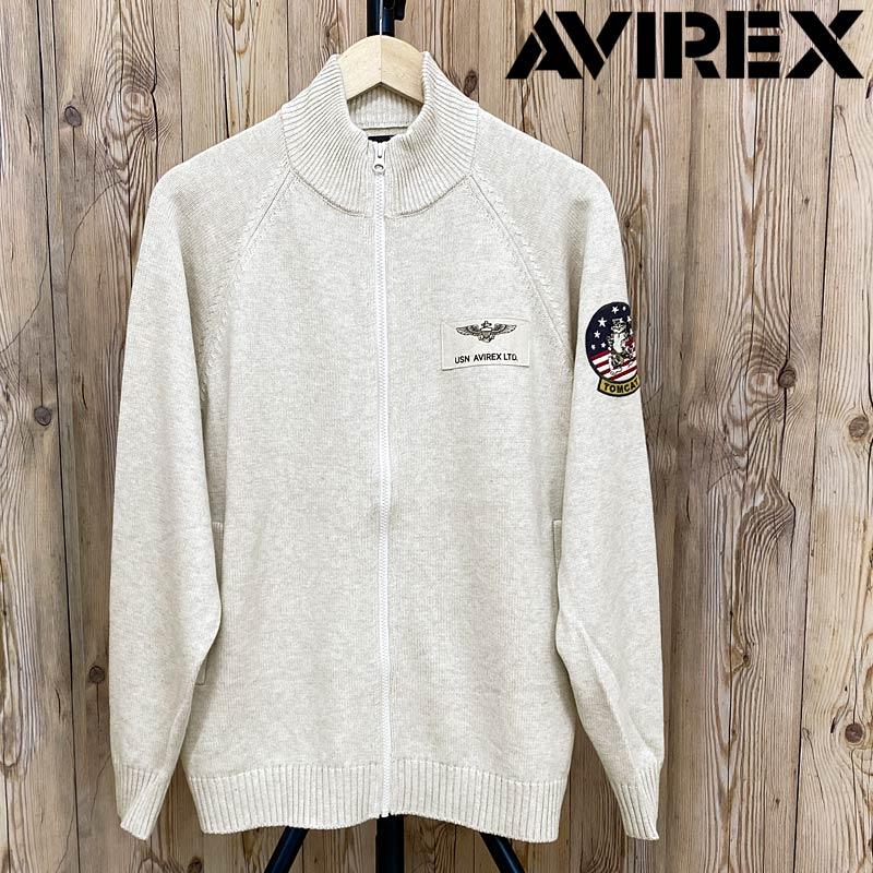 AVIREX アヴィレックス COTTON ZIP STAND SWEATER TOP GUN