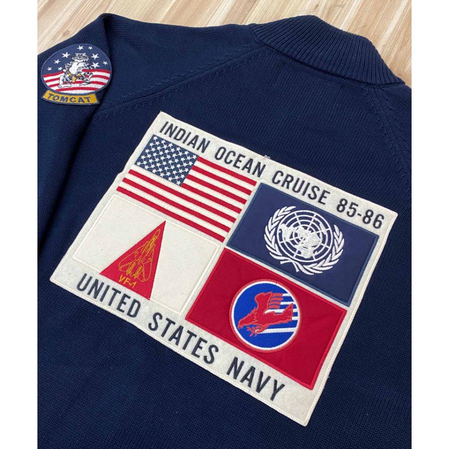AVIREX（アヴィレックス） COTTON ZIP STAND SWEATER TOP GUN 