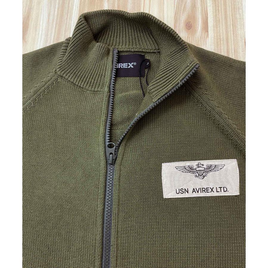 AVIREX（アヴィレックス） COTTON ZIP STAND SWEATER TOP GUN