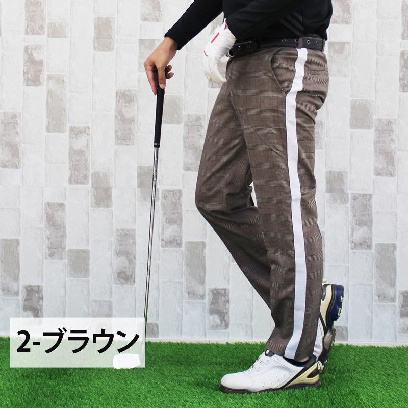 ゴルフパンツ ゴルフウェア メンズ グレンチェック柄 スラックス ゴルフパンツ ゴルフウェア メンズ グレンチェック柄 スラックス