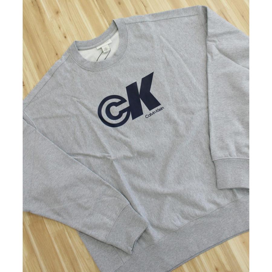 【限定1！】新品未使用 カルバンクライン CKロゴ入りトレーナー グレー Calvin Klein（カルバン・クライン） トレーナー スウェット 「ユニ
