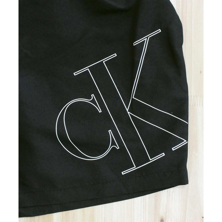 M   カルバンクライン ロゴ スイムウェア ブラック Calvin Klein（カルバン・クライン） CK モノグラムロゴ サーフパンツ
