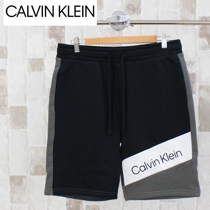 華麗 Calvin ロゴデザインスウェットハーフパンツ CK カルバンクライン Klein ショート、ハーフパンツ