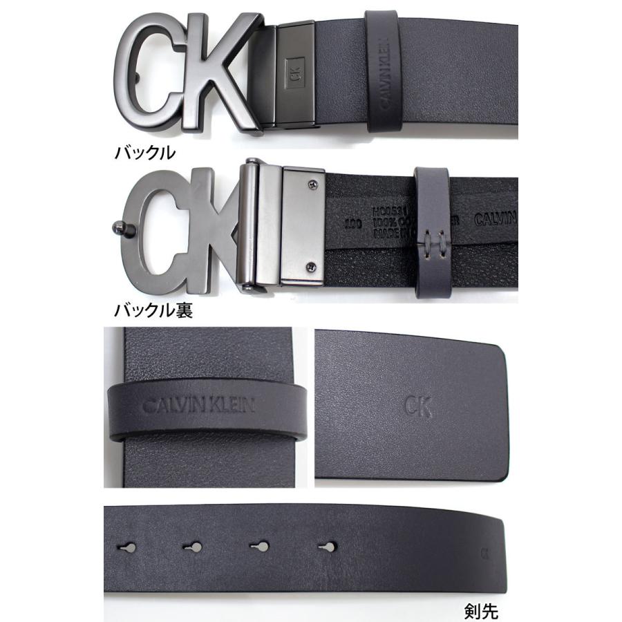 Calvin Klein Jeans　CK ロゴバックル リバーシブル レザーベルト 本革 ギフト メンズ｜topism｜08