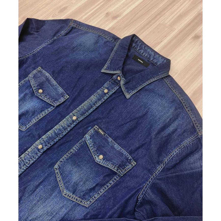 DIESEL（ディーゼル） ユーズド加工 ウォッシュ加工 デニムシャツ 長袖