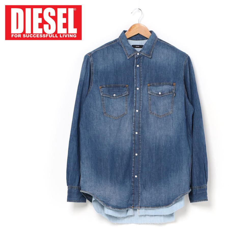 Diesel ディーゼル デニムシャツ ユーズド加工 ウォッシュ加工 濃淡デニムレイヤード D Rooke C メンズ ブランド Ds 54 Topism Topism トップイズム メンズ通販 通販 Yahoo ショッピング