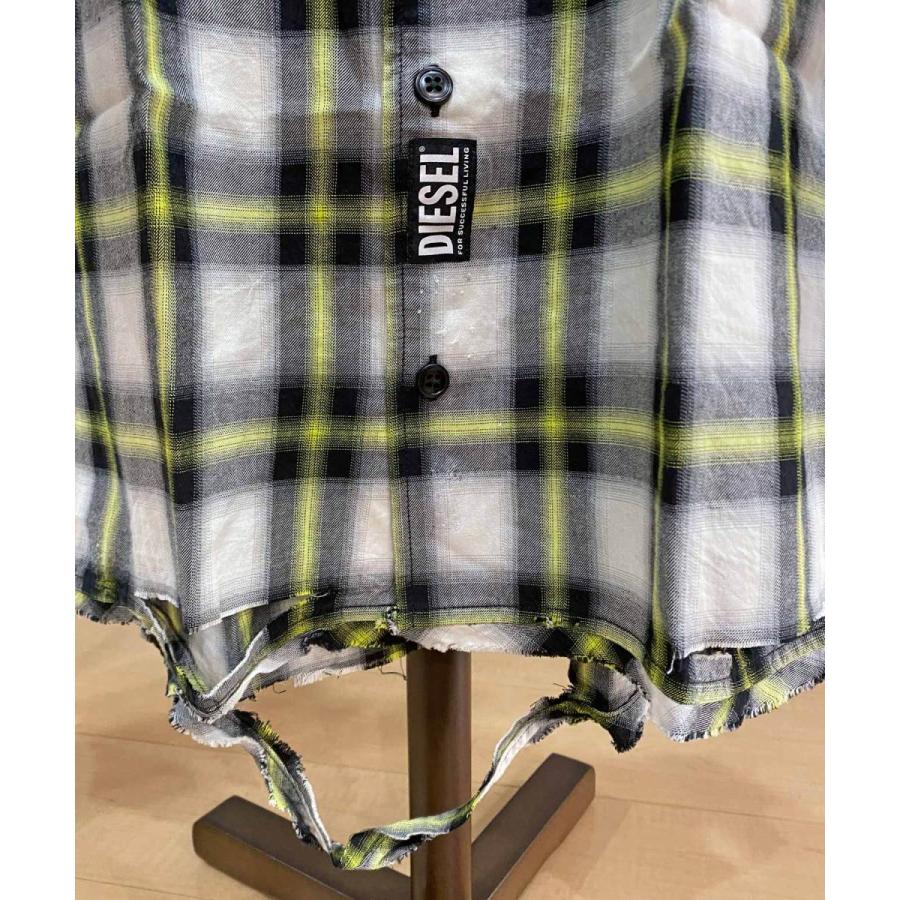 DIESEL ディーゼル オーバーサイズ ダメージ リメイク チェックシャツ 「S-MACHITO」 メンズ ブランド :ds-72