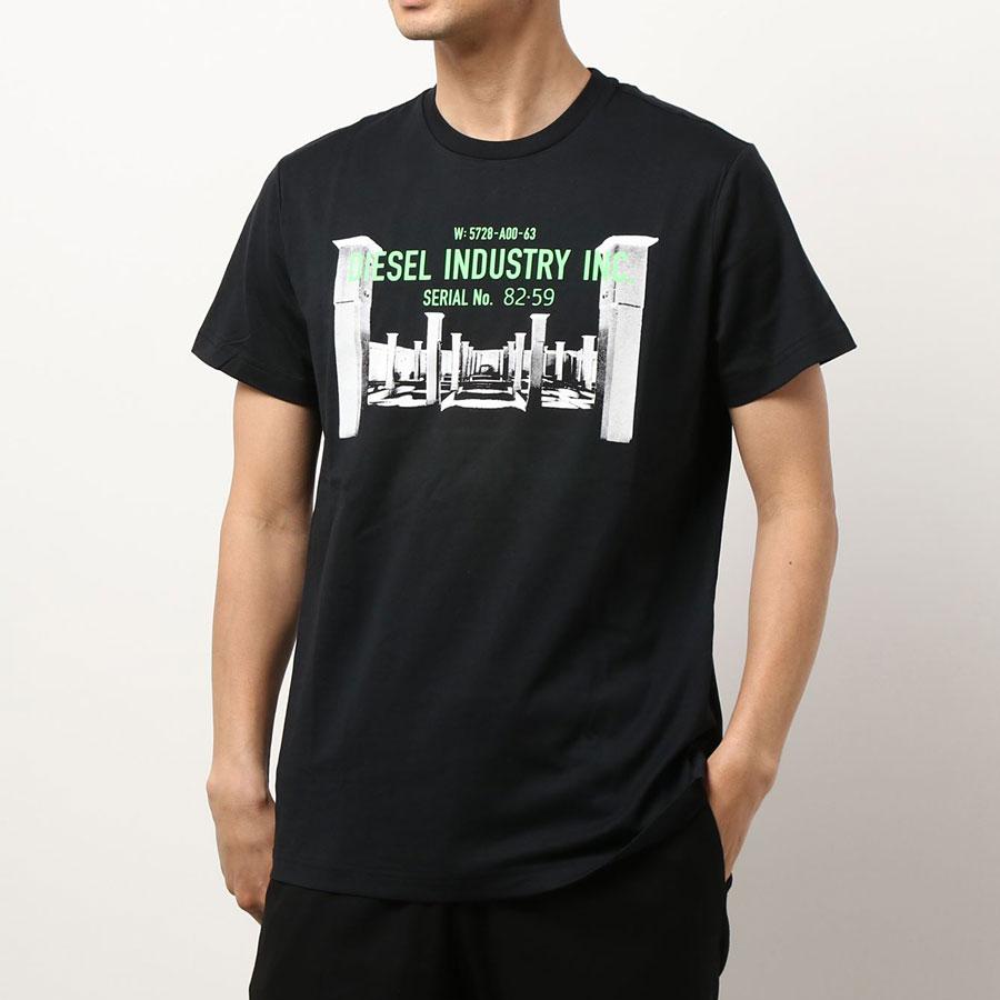 DIESEL ディーゼル ロゴプリント クルーネック 半袖Tシャツ「T DIESEL ディーゼル ロゴプリント クルーネック 半袖Tシャツ「T