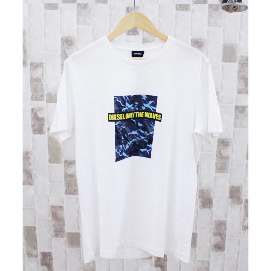 DIESEL ディーゼル ロゴプリント クルーネック 半袖Tシャツ「T