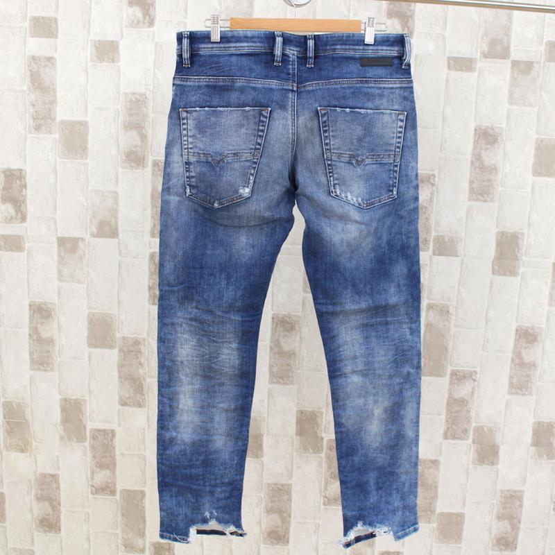 DIESEL ディーゼル デニム メンズ JOGG JEANS ジョグデニム スウェットデニム ストレッチ ダメージ テーパード USED加工 ジーンズ KROOLEY-T 087AC｜topism｜03