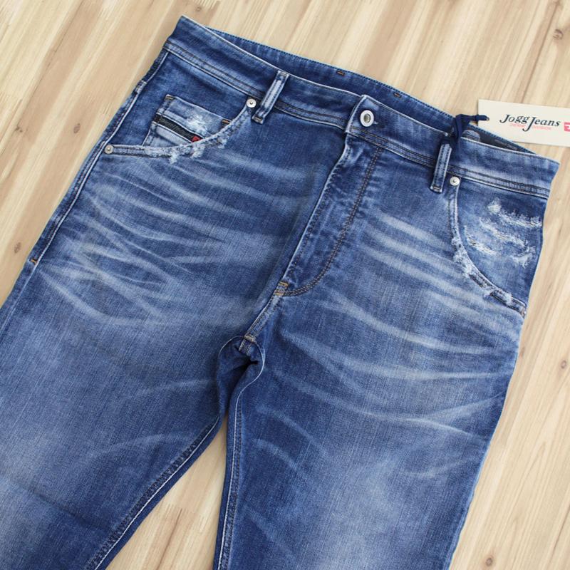 DIESEL ディーゼル デニム メンズ JOGG JEANS ジョグデニム スウェットデニム ストレッチ ダメージ テーパード USED加工 ジーンズ KROOLEY-T 087AC｜topism｜05