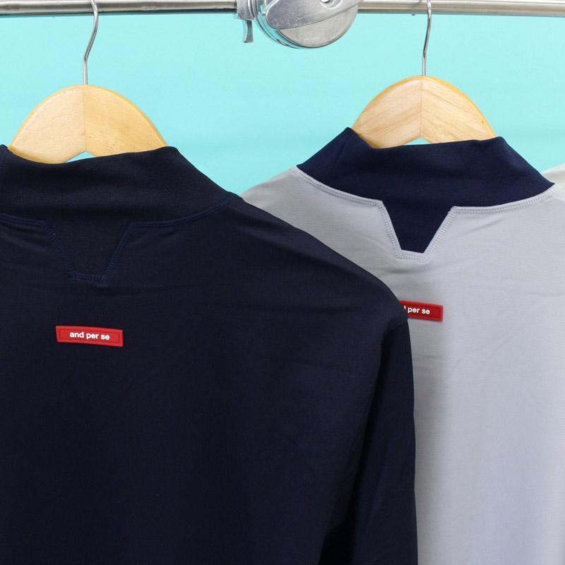 アンパスィ(and per se) ゴルフウェア トレーナー 美品 and per se アンパスィ ゴルフウェア メンズ トレーナー モック