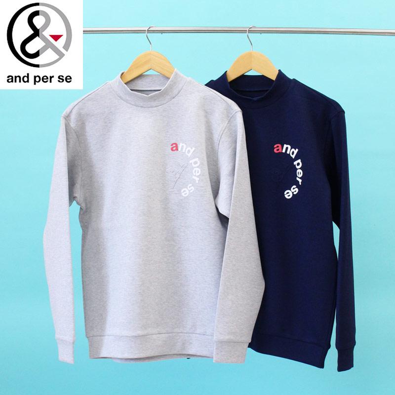 and per seモックネックトレーナー and per se（アンパスィ） ゴルフウェア メンズ トレーナー モック