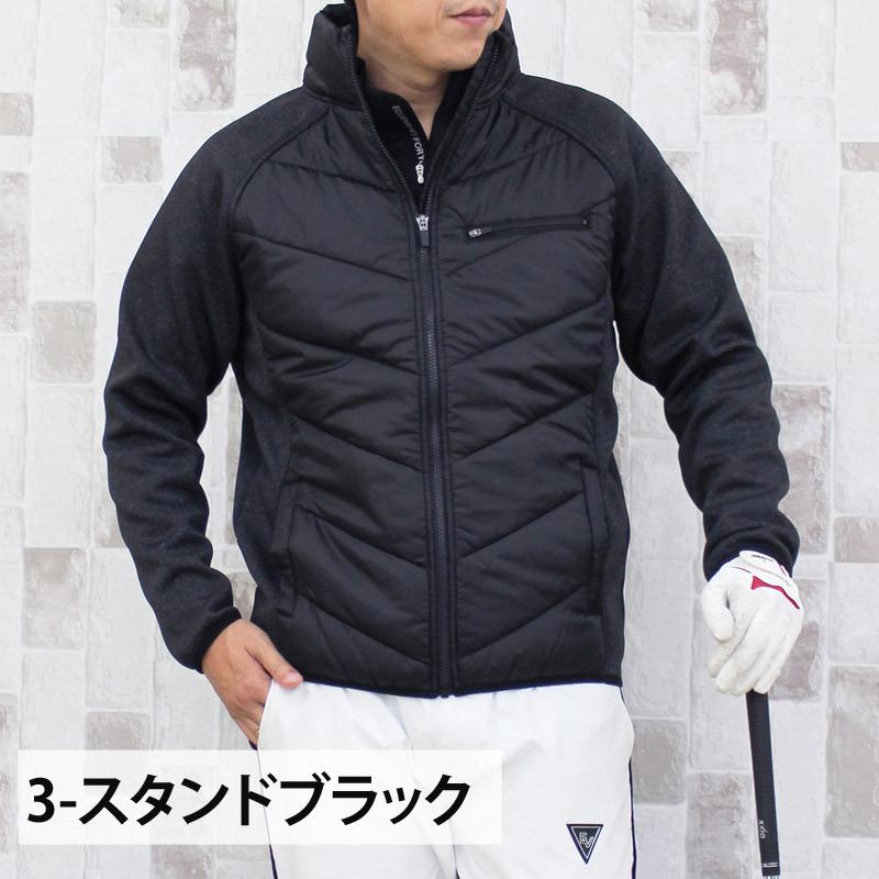 ゴルフウェア メンズ ゴルフジャケット 異素材切替 ナイロン ジャージ