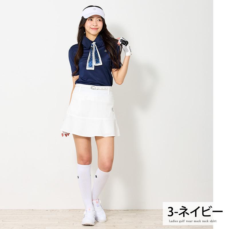 ゴルフウェア レディース gs GOLFポロシャツ スカーフリボン付き