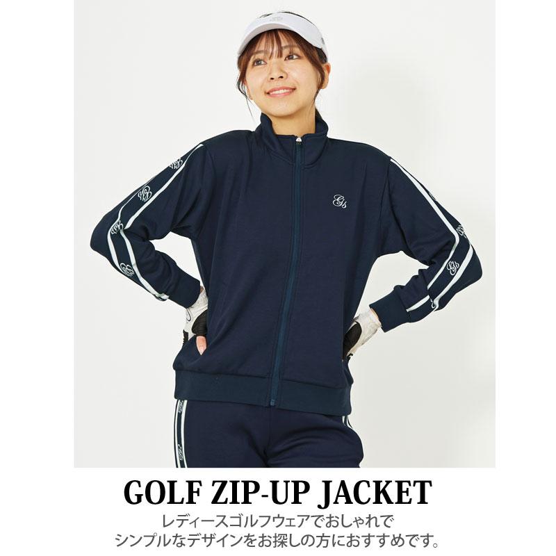 【新品タグ付き】レディースゴルフウェア ジップアップトレーナー ブラック M ゴルフウェア レディース gs GOLF ジップアップジャケット トレーナー