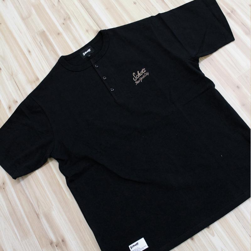 Schott ショット ROPE HENLEY T-SHIRT 782-6134010 ロープヘンリー 半袖Tシャツ 綿100％ コットン トップス メンズ 人気 ブランド 春 夏の画像