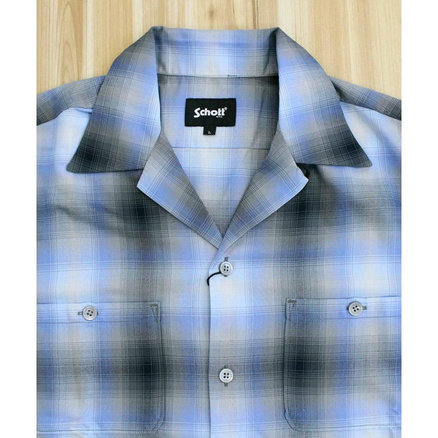 Schott N.Y.C（ショット） Schott OMBRE SS SHIRT オンブレ 半袖シャツ