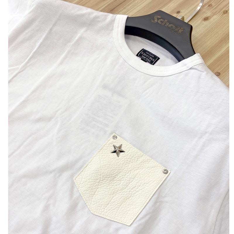 Schott N.Y.C ショット ONE STAR LEATHER POCKET 半袖Tシャツ