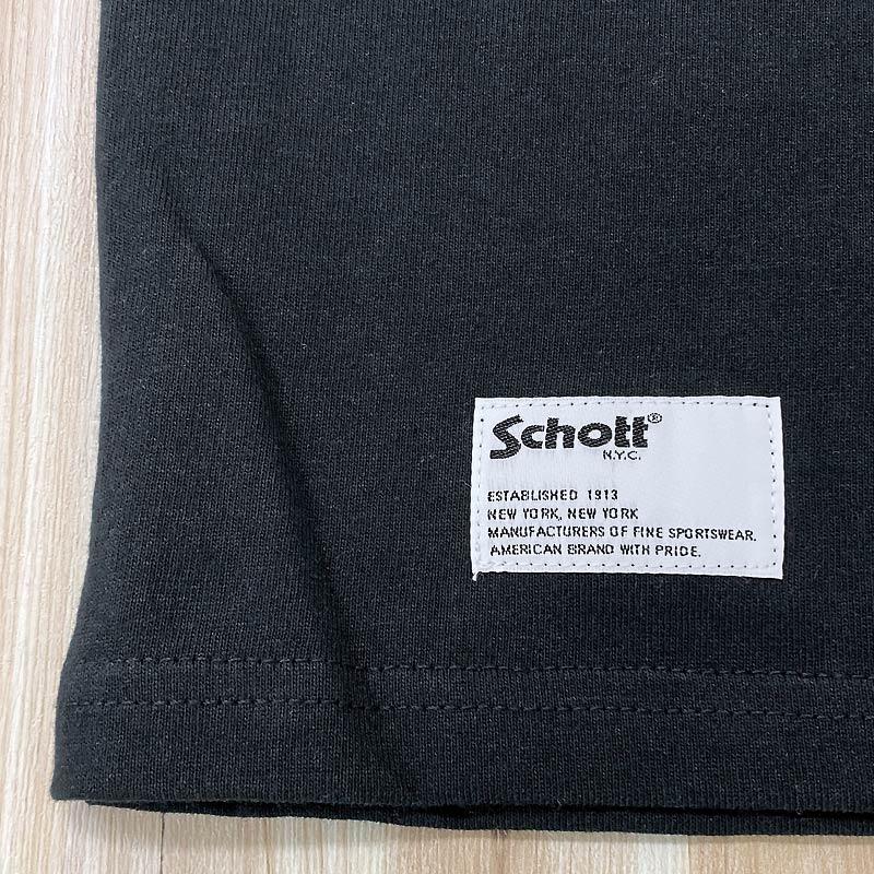 Schott ショット BASIC LOGO クルーネック 半袖Tシャツ トップス プリント Ｔシャツ ベーシック ロゴ メンズ ブランド｜topism｜08