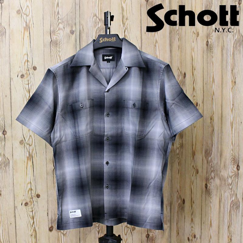 Schott NYC 半袖シャツ size M 782-3934013-1.jpg