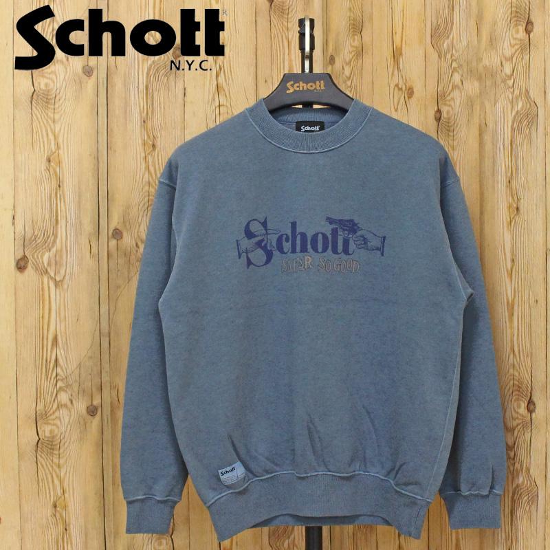 送料無料 Schott ショット ピグメント ソー ファー ソー グッド クルースウェット PIGMENT SO FAR SO GOOD CREW SWEAT 782-5232013 トップス ブランド Schott N.Y.C（ショット） Schott ピグメント ソー ファー ソー グッド