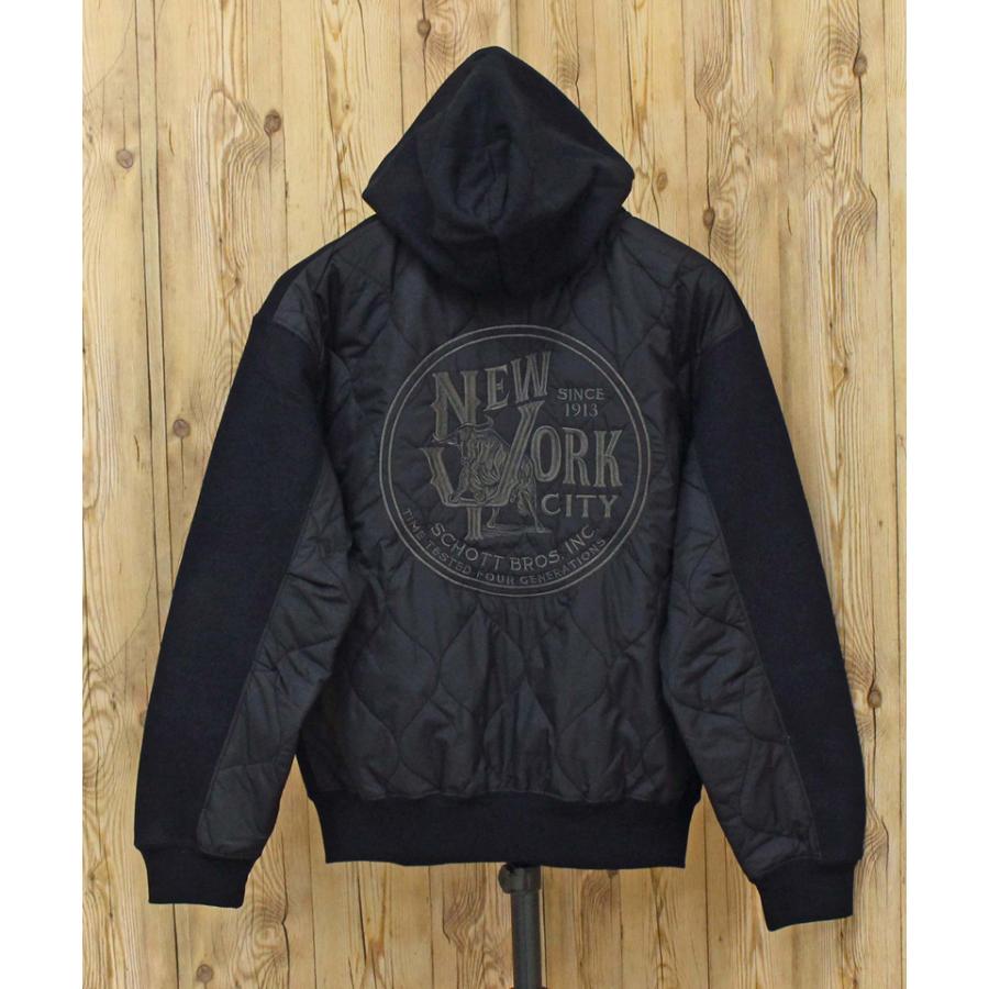 Schott N.Y.C（ショット） Schott キルティング コンビ ジップパーカー