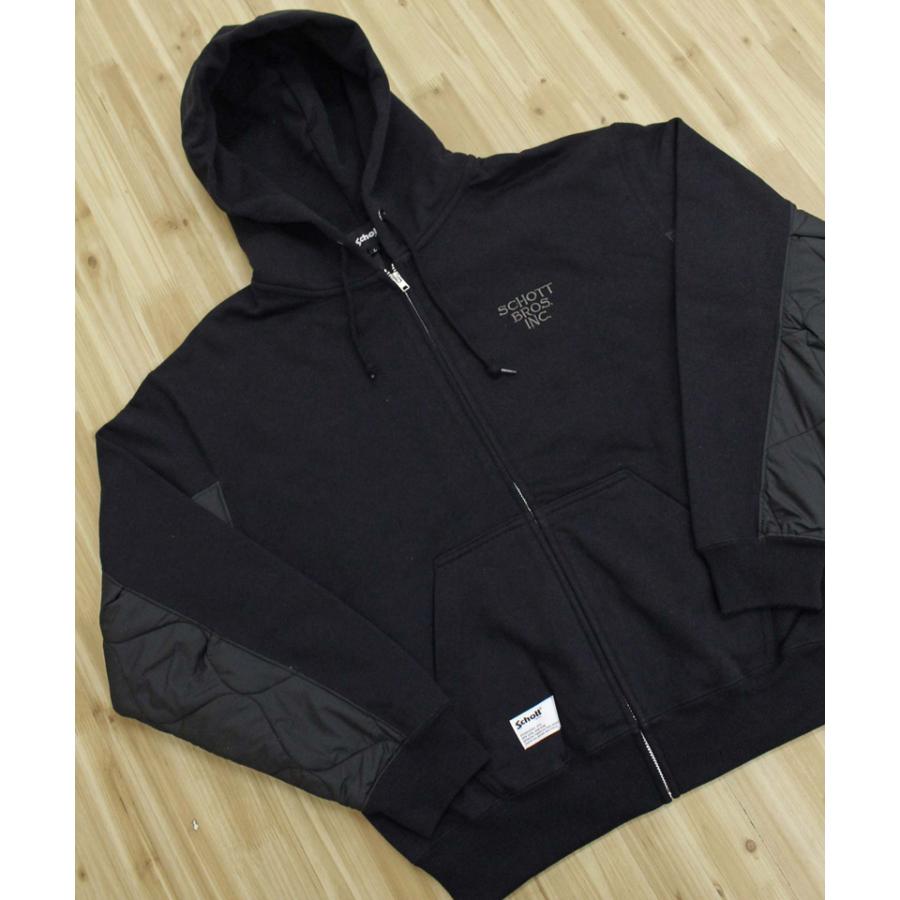 Schott N.Y.C（ショット） Schott キルティング コンビ ジップパーカー