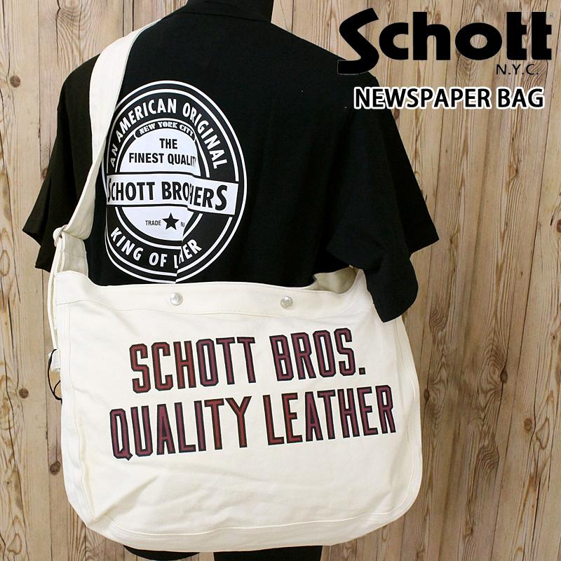 Schott N.Y.C（ショット） Schott ロゴプリント NEWSPAPER BAG