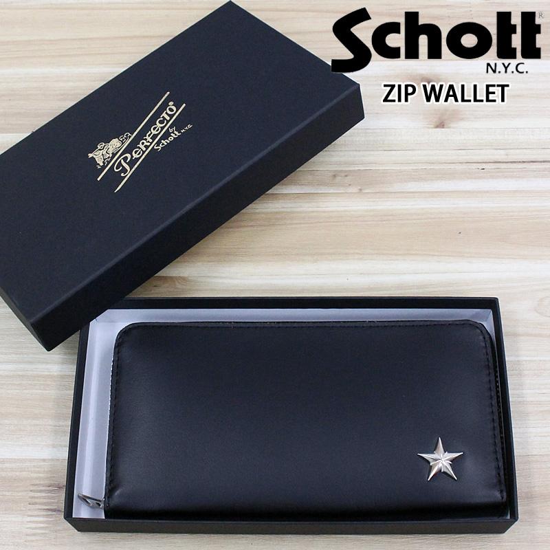 Schott N.Y.C（ショット） Schott ONE STAR ZIP WALLET 本革長財布