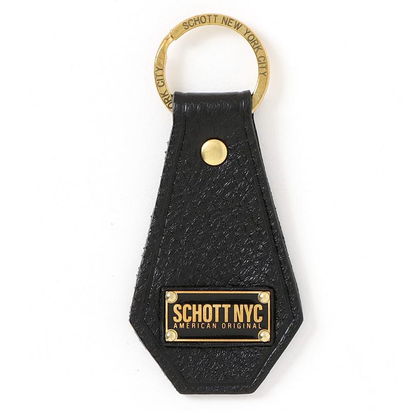 ゴールドチェーンとSchottレザーキーホルダー Schott N.Y.C（ショット） Schott LEATHER KEY RING 782-5970033