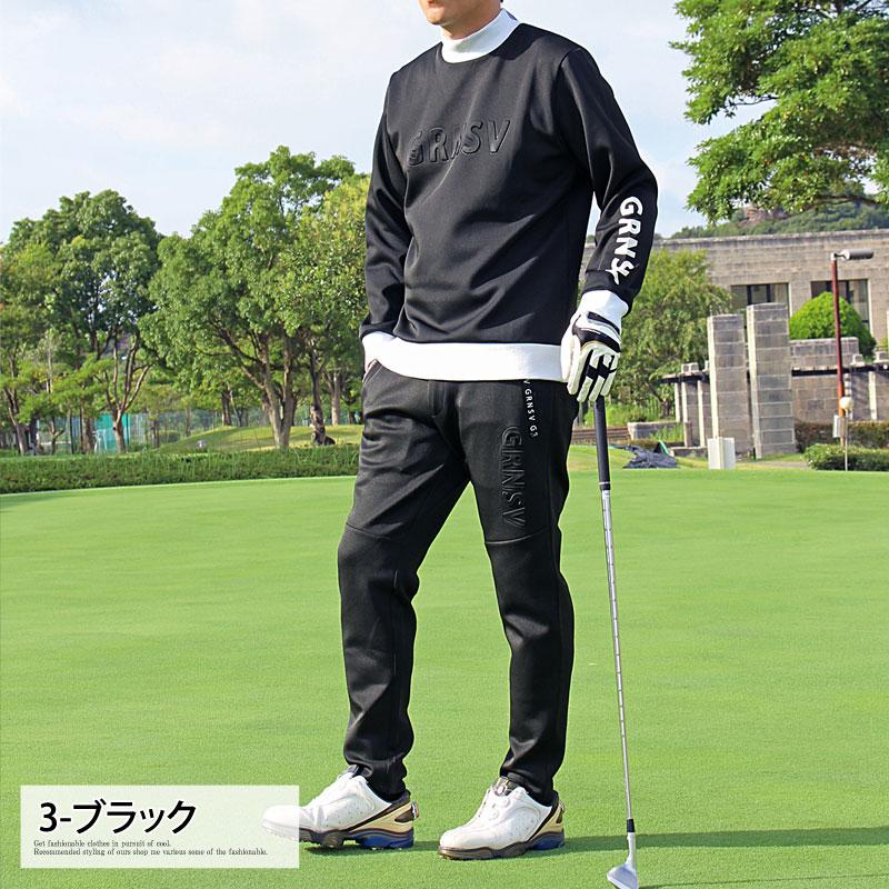 ゴルフウェア メンズ セットアップ 上下セット モックネック