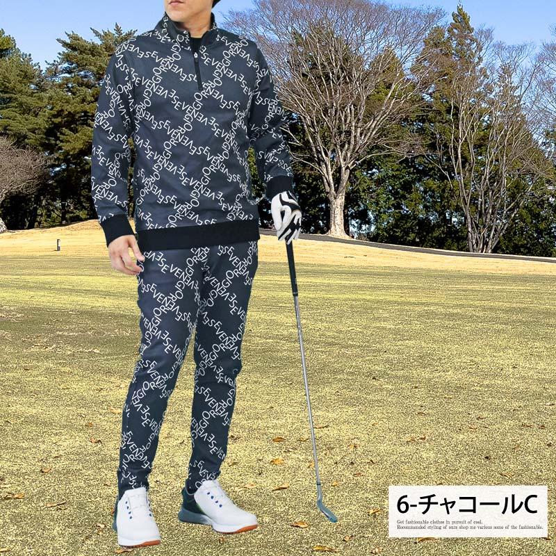 PING セットアップ 上下 ゴルフウェア シャツ ジョガー パンツ 総柄 GIORNO SEVEN ジョルノセブン ゴルフウェア メンズ 上下