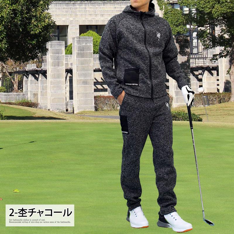 ゴルフウェア　セットアップ ゴルフウェア セットアップ 上下 メンズ モックネックシャツ
