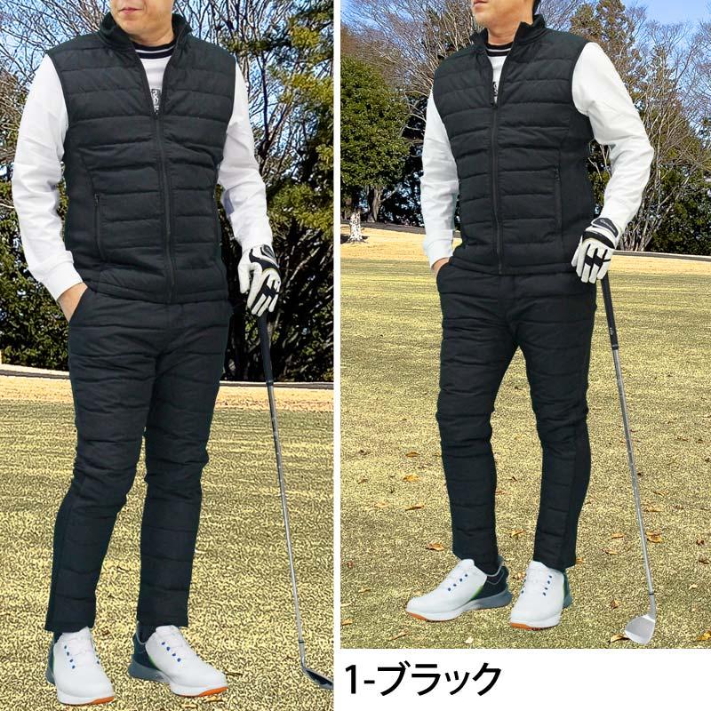 ゴルフウェア セットアップ メンズ 上下セット ダウンベスト ゴルフ