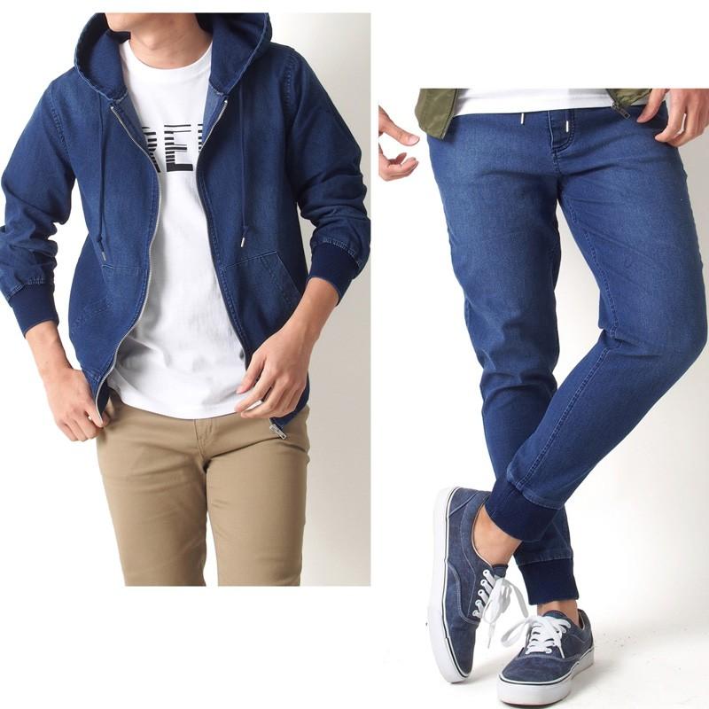 セットアップ メンズ 上下セット デニム 上下 デニムパーカー ジョガーパンツ ライトデニム ストレッチ Set 23 Topism Topism トップイズム メンズ通販 通販 Yahoo ショッピング
