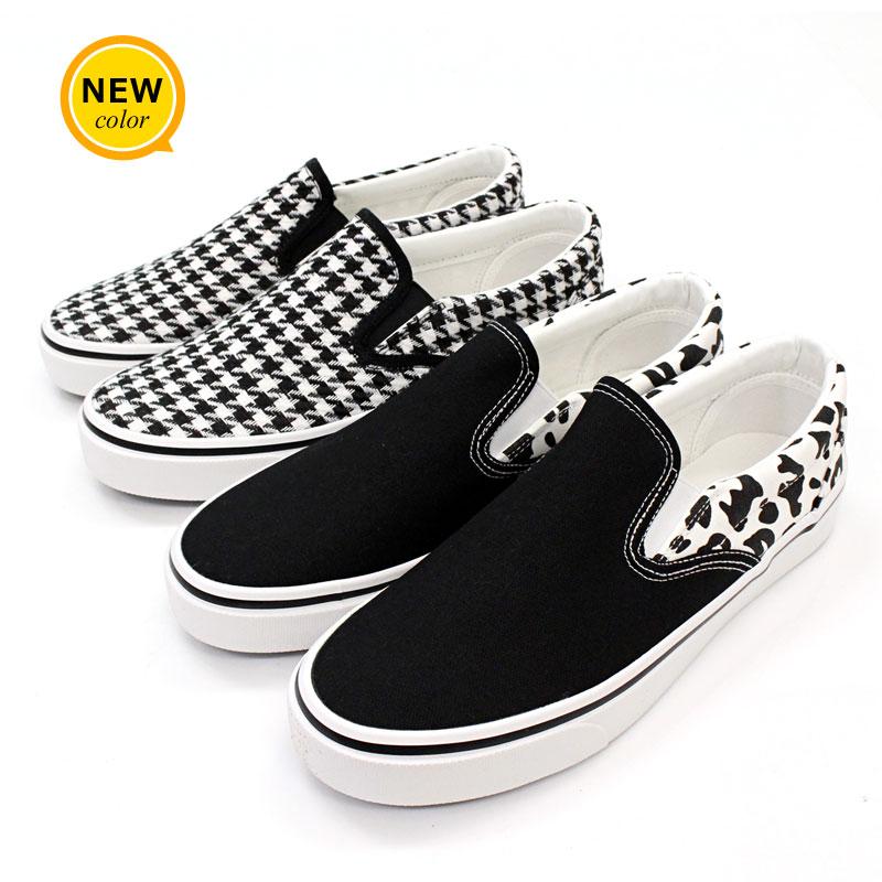 スニーカー メンズ スリッポン PU キャンバス スウェット素材 総柄プリント バンダナ フラワー カモフラ レオパード 無地 千鳥 | ブランド登録なし | 24