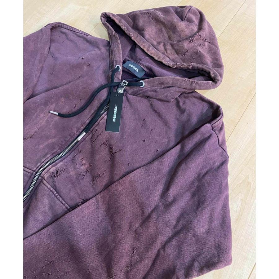 DIESEL（ディーゼル） ジップアップパーカー ダメージ加工 S-STAPP