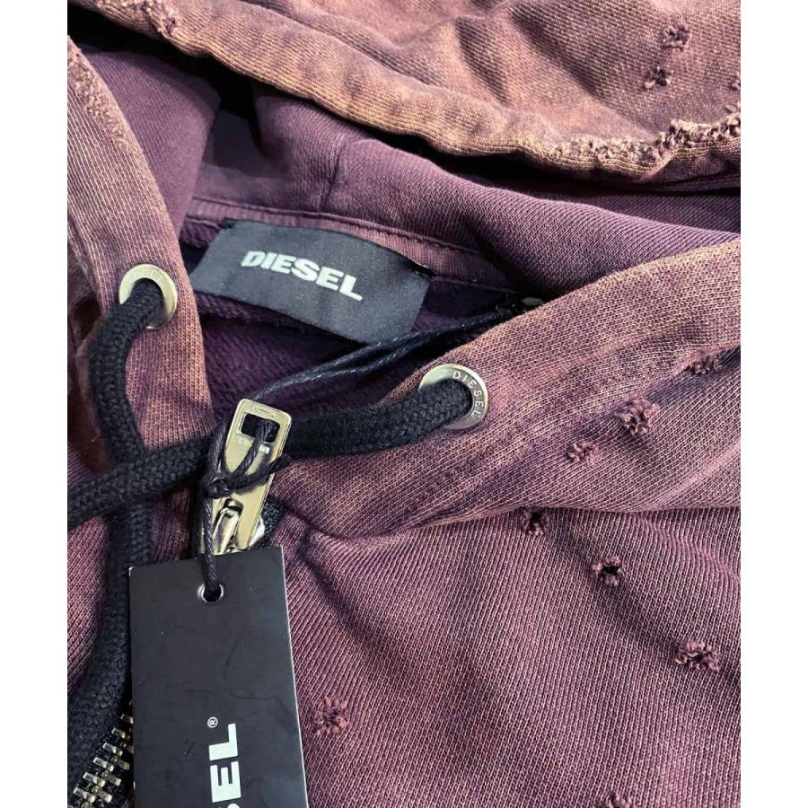 DIESEL ダメージ風ジップアップパーカー DIESEL ディーゼル ジップアップパーカー ダメージ加工 S-STAPP