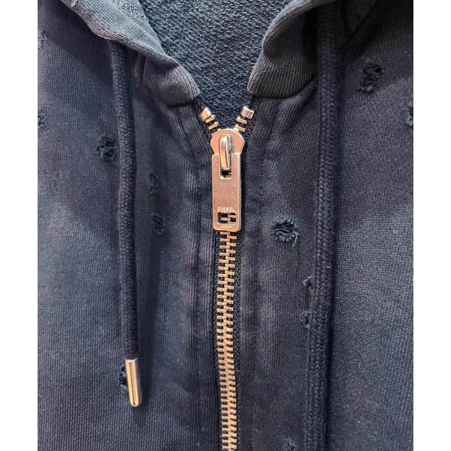 DIESEL ダメージ風ジップアップパーカー DIESEL ディーゼル ジップアップパーカー ダメージ加工 S-STAPP