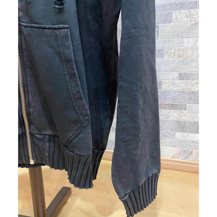 DIESEL（ディーゼル） ジップアップパーカー ダメージ加工 S-STAPP