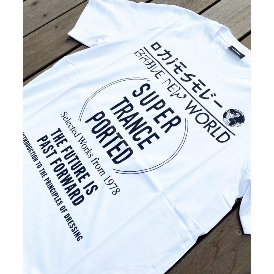 DIESEL ディーゼル ロゴプリント クルーネック 半袖Tシャツ「T