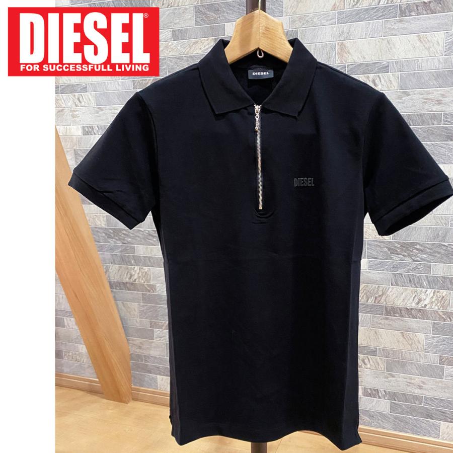 DIESEL ディーゼル ハーフZIP ワンポイント 半袖ポロシャツ「T DIESEL ディーゼル ハーフZIP ワンポイント 半袖ポロシャツ「T