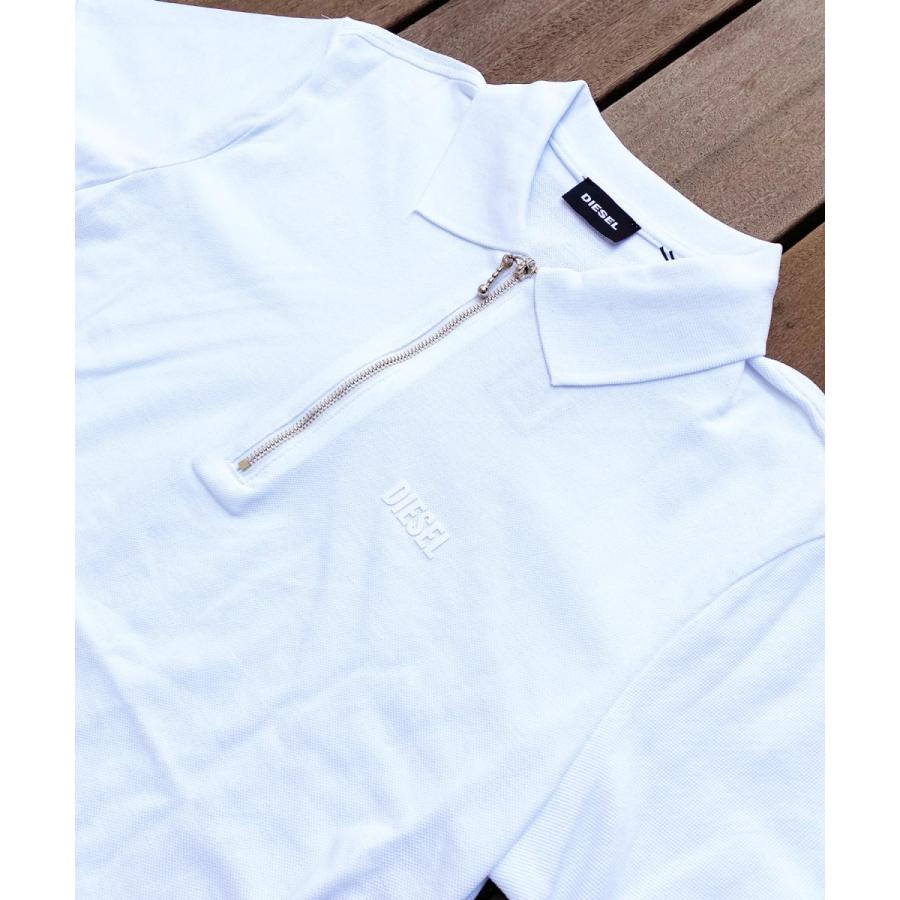 DIESEL ディーゼル ハーフZIP ワンポイント 半袖ポロシャツ「T