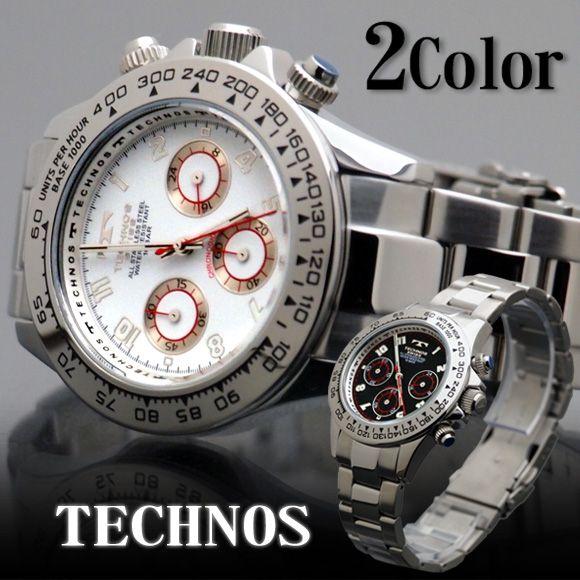 腕時計 メンズ TECHNOS クロノグラフ 10気圧防水 新作 2012｜topism