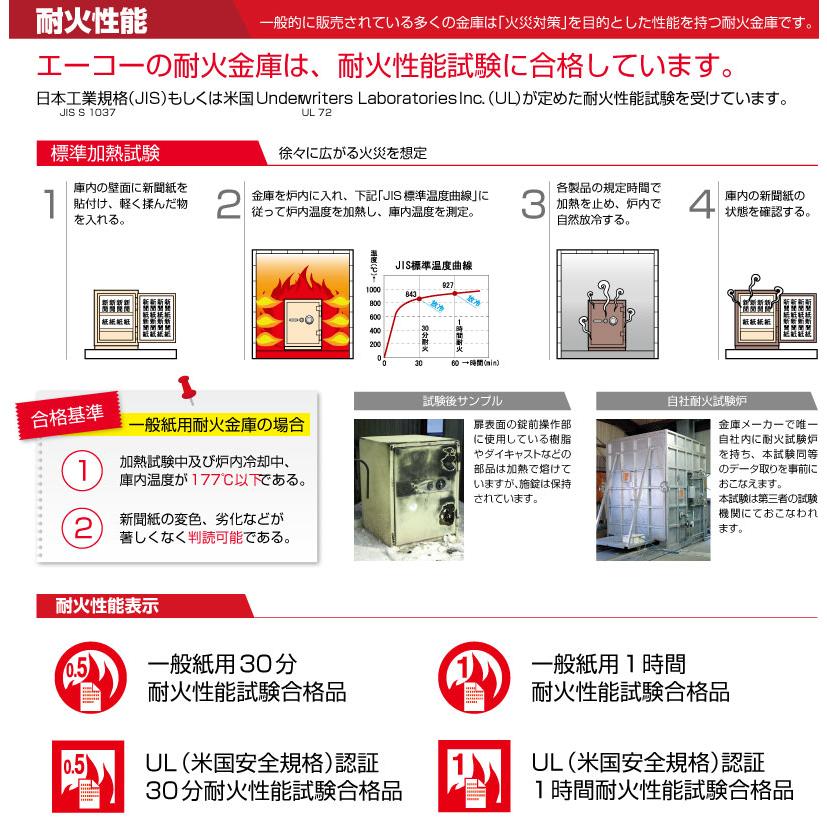 (受注生産品) 【搬入設置料金込み】ダイヤル式 耐火金庫 エーコー EIKO BSD-7A 重量94kg 準耐火時間1時間 /ダイヤル錠＋鍵(シリンダーキー)タイプ_4