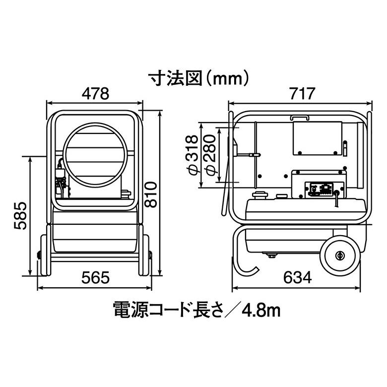 【車上渡し】静岡製機 熱風式灯油ヒーター HOTGUN(ホットガン)シリーズ HG 125NII 重量38kg｜topjapan2｜03