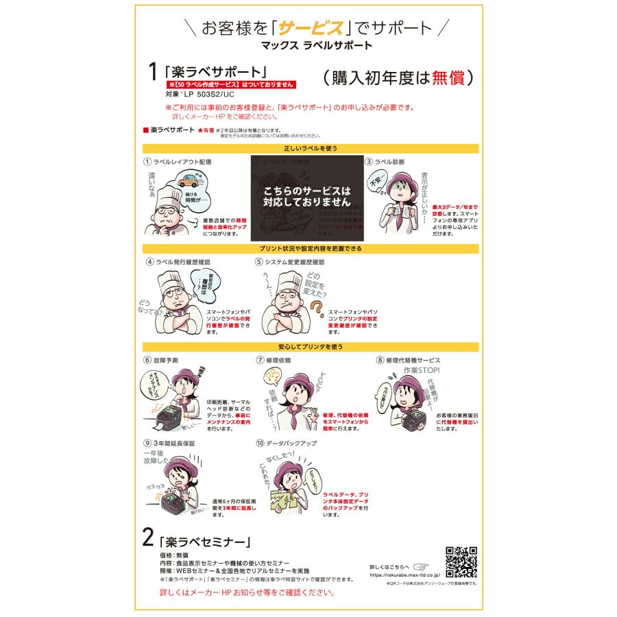 セット商品】【食品表示】MAXマックス ラベルプリンタ LP-503S2/UC (楽